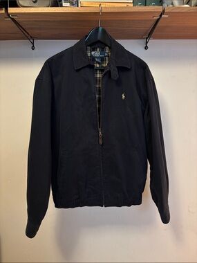 VINTAGE Polo by Ralph Lauren Navy Zip-Up Utility Jacket with Logo